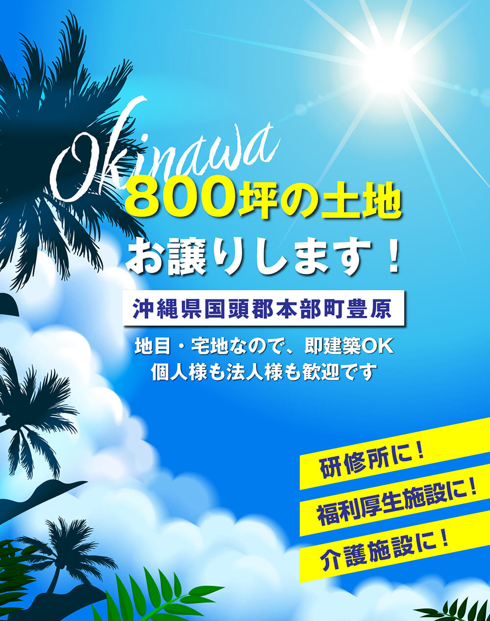 800坪の沖縄の土地お譲りします！